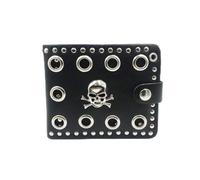 Abaodam Pu Leather Wallet Multi-Function Card Holder Mens Punk with Skull and Cross Design Gothic Style, Compact Size for Everyday Use
