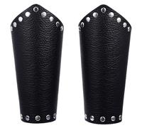 Abaodam PU Leather Wrist Wide Bracer Armband with Metal Rivets for Men and Women Breathable Medieval Style Wrist Support for Cosplay Gothic Steampunk Knight Costume Accessories