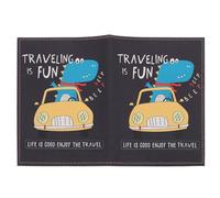 Abaodam PU Passport Cover Protective Case for Travel Documents and Credit Cards Cartoon Dinosaur and Design Card Sleeve Holder for Family and Friends