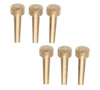Abaodam Pure Copper Acoustic Guitar Bridge Pins Set of 6 Brass String Pegs for Folk Guitar with Iron Storage Box Bone Bridge Pins for String Fixing and Sustain