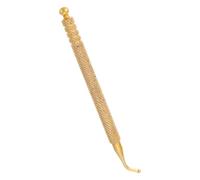 Abaodam Pure Copper Curved Ear Point Probe Pen Non-Slip Handle Acupuncture Massager for Ear Acupressure Therapy Facial Neck Shoulder Trigger Point Tool for Manual Massage and Health Care