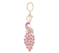 Abaodam Purple Peacock-shaped Rhinestone Alloy Keychain with Easy to Carry and Use Features, Lovely Festive Look Key Ring Charm for Bags and Key Decoration