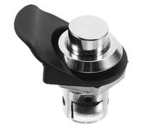 Abaodam Push to Close Latch Zinc Alloy Chrome Box Latch for Tool Box Rv Distribution Cabinet Anti-Tamper Push Button Lock with Plum Blossom Cylinder
