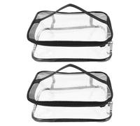 Abaodam PVC Lunch Bags Lightweight Travel Organizers 2 Pcs with Handle, Large Capacity Portable Snack and Toiletry Bags for Office and Picnics