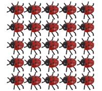 Abaodam PVC Realistic Ladybug 25Pcs Set, Simulation Ladybird Insect Prop for Halloween Pranks and ’, Red Artificial Bug for Party Tricks and Fun