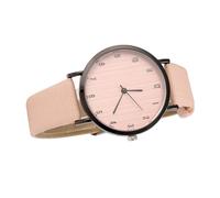 Abaodam Quartz Wrist Watch and Pink Stylish Women with Wood Grain Dial | Leather Strap, Stainless Steel Details, Accurate Time Keeping, Simple Elegant Classic Style for Dating and School