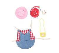 Abaodam Rabbit Clothes and Harness Leash Set Red White Lattice Print, Small Size Bunny Outfit Hat and Traction Rope, Suitable for Pet Rabbits