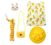 Abaodam Rabbit Clothing Leash Harness and Warm Hat for Outdoor Walks and Pet Events Includes Matching Clothes