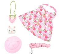 Abaodam Rabbit Harness with Leash and Printed Bunny Clothing Set, Soft Fabric, Size L, Suitable for Holland Lop, Dwarf and Young Rabbits, Pet Accessory for Indoor and Outdoor Use