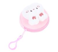 Abaodam Rabbit Plush Coin Purse Cute Adorable Bunny Shape Portable Multifunctional Soft Polyester Mini Wallet for Women Students Cartoon Animal Earphone Storage Bag