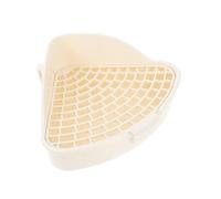 Abaodam Rabbit Training Potty for Small Animals with Splash Fence Rounded Mesh Edges and Plastic Bottom Suitable for Bunny Guinea Pig Hamster Cage Use Easy to Fix and Clean Oat White