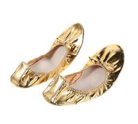 Abaodam Radiant Gold Ballet Slippers Women Soft Sole Split Sole Dance Shoes Lightweight Portable for Belly Dance Yoga Ballet Practice