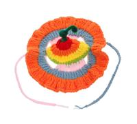 Abaodam Rainbow Knitted Cat Hat with Ear Holes Soft Handmade Beanie for Cats Warm and Comfortable Pet Headwear for Halloween Birthday Parties and Festive Costumes