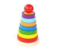 Abaodam Rainbow Tower Blocks Educational Toy Geometric Recognition Shape Sorter Toy for Boy Girl Learning Plaything Building Blocks for Toddlers