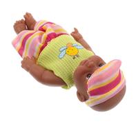 Abaodam Realistic African American Mini Doll Soft Vinyl Portable Lifelike for Collectors Easy to Carry Compact
