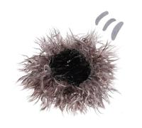 Abaodam Realistic Brown Braided Scientist Wig Set with Mustache and Eyebrows Lightweight Soft Crazy Professor Costume for Adults for Science Party and Christmas Dress-up