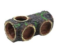 Abaodam Realistic Brown Resin Hollow Log Aquarium Tree Trunk Decoration with Easy Cleaning and Maintenance, Natural Look Terrarium Hideout for Shrimp, Frog, and Fish