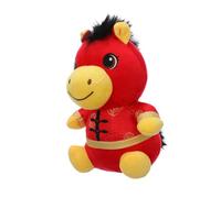 Abaodam Realistic Chinese Zodiac Horse Doll Plush for Spring Festival Soft Cuddly PP Cotton Stuffed Animal Mascot for Desktop Bookshelf Happy Year Decoration and Collectible