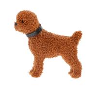 Abaodam Realistic Dog Plush Figurine Soft Cartoon Dog Adornment for Desktop Decoration Gift for Collectors Comfortable Huggable for Home and Travel Brown Standing Puppy Model