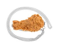 Abaodam Realistic Fried Chicken Leg Necklace Food Hanging Chain Barbecue Pendant Creative Simulation Accessory for Women Men