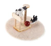 Abaodam Realistic Miniature Dollhouse Cat Tree Model Smooth Wooden Kitten Climbing Frame for Scale Doll House Collectible Mini Furniture Decoration for Small Scene Photography and