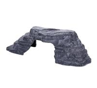 Abaodam Realistic Simulation Design Turtle Basking Platform with Ramp and Hideaway Function, Pp Material Bridge Shape Aquarium Ornament Rock for Small Fish and Gecko in Wet Or Dry Reptile