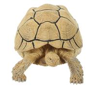 Abaodam Realistic Simulation Turtle Model Figurine Solid Plastic Sulcata Tortoise for Learning and Home Decoration Vivid Detailed Wildlife Beige