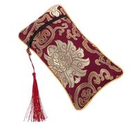 Abaodam Rectangular Sutra Bag Zipper Closure for Quran Cover Storage Buddhist Scriptures Protection and Small Bible Carrying Made of Brocade Fabric