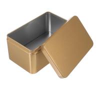 Abaodam Rectangular Tinplate Tea Storage Container with Seamless Edges, 13x8x6cm Metal Box for Home Storage and Organizing Candies, Mini Candles, Holiday Present Random Color