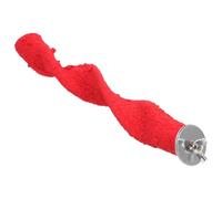 Abaodam Red Bird Beak Grinding Stone Perch for Parakeet and Yellow Parrot Quartz Sand Nail and Claw Trimming Stick Washable Wooden Pvc Bird Cage Accessory Stand Random Color
