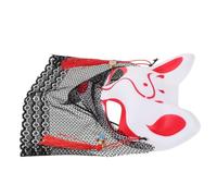Abaodam Red Fox Mask for Party Cosplay, Lightweight Plastic and Fabric Half Mask with Fox Face Shape, Suitable for Longtime Use at Dancing Party or Masquerade