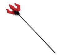 Abaodam Red Glitter Devil Fork Cosplay Pitch Fork Halloween Demon Prop Made of Plastic and Felt for Adults and Teenagers, for Halloween Parties and Stage Backgrounds, Shiny and Delicate