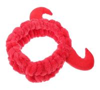 Abaodam Red Plush Devil Horn Headband Unique Cute Fashionable Spa Facial Headband Keeps Hair Dry Soft Hair Accessory for Women