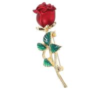 Abaodam Red Rose Brooch Pin for Women, Decorative Floral Lapel Pin with Enamel Coating, Elegant Red Rose Flower Brooch Suitable for Dresses, Jackets and Valentine’s Day Accessories
