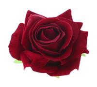 Abaodam Red Rose Flower Brooch Pin for Women, Handmade Cloth and Metal Headpiece and Dress Accessory, for Special Soiree or Summer Picnic, Elegant Floral Design with Vintage Style