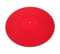Abaodam Red Silicone Record Player Silicone Mat Anti-static Turntable Slipmat with Shock Absorbing Vibration Reduction for Vinyl Phonograph Protection