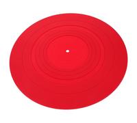 Abaodam Red Silicone Turntable Mat Anti-static Vinyl Record Platter Pad Shock Absorbing for Vintage Record Players Home Audio Listening Protection
