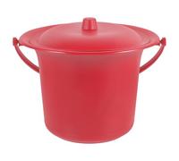 Abaodam Red Spittoon Wedding Style Pee Bucket Portable Urinal Toilet Plastic Urine Storage Pot with Lid Thickened Small Size Handheld Chamber Pot for Travel and Home Use