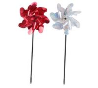 Abaodam Reflective Bird Scare Windmill 2pcs for Orchard Garden Use with Red and Silver Pinwheels, Device and Pigeon Prevention Random Color