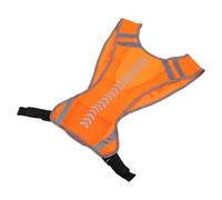 Abaodam Reflective Running Vest for Night Run Traffic Adjustable Waist Band | Breathable Polyester, Quick Drying Finish, Excellent Reflective Strips, Orange Color, Women and Men