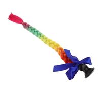 Abaodam Removable Motorcycle Helmet Braid Ponytail Extension 25" with Suction Cup, Detachable Braided Hair Accessory for Women Cycling and E-Bike Helmets