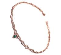 Abaodam Renaissance Crown for Women Gothic Headpiece Retro Style Crown Headband Emerald Gems for Medieval Party Masquerade Costume