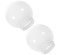 Abaodam Replacement Acrylic Globe Lamp Shade 2Pcs 150Mm Diameter 80Mm Threaded Opening Milk White for Cafe and Fence Post Lighting Accessories