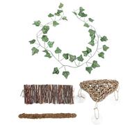 Abaodam Reptile Tank Accessories Lizard Climbing Ladders Diverse Climbing Options Wood Jute Rope Plastic Suitable for Desktop Terrarium Reptile Chameleon