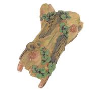 Abaodam Resin Reptile Log Hideout Cave Decor Natural Tree Trunk Design for Lizard Snake Gecko Habitats Safe Climbing Branch Shelter for Reptiles Authentic Bark Hideaway