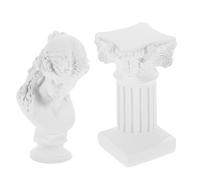 Abaodam Resin Roman Column Statue Set of 2 Decorative Sculptures for Living Room Office Desk Display with Classic Gr esign and Stable Lightweight Craft