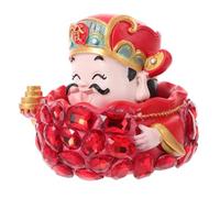 Abaodam Resin Shaking Head God of Fortune Statue for Car Dashboard Feng Shui Accessory Antifade Cai Shen Figurine Space-saving Lucky Chinese Year Decoration for Cars and Home