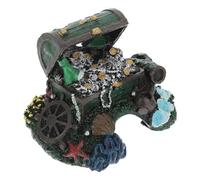 Abaodam Resin Treasure Chest Aquarium Decor Small Fish Tank Adornment Decorative Underwater Treasure Chest Ornament for Aquarium Accessories