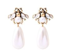Abaodam Retro Drop Earrings for Women -embellished Studs with Material Stylish Long Dangle Design for Daily Wear and Parties Elegant White Jewelry