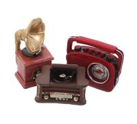 Abaodam Retro Gramophone Ornaments Doll House Decor Dollhouse Mini Record Player Tiny House Accessories Dollhouse Accessories Miniature Furniture Vintage Phonograph Models Coffee Resin